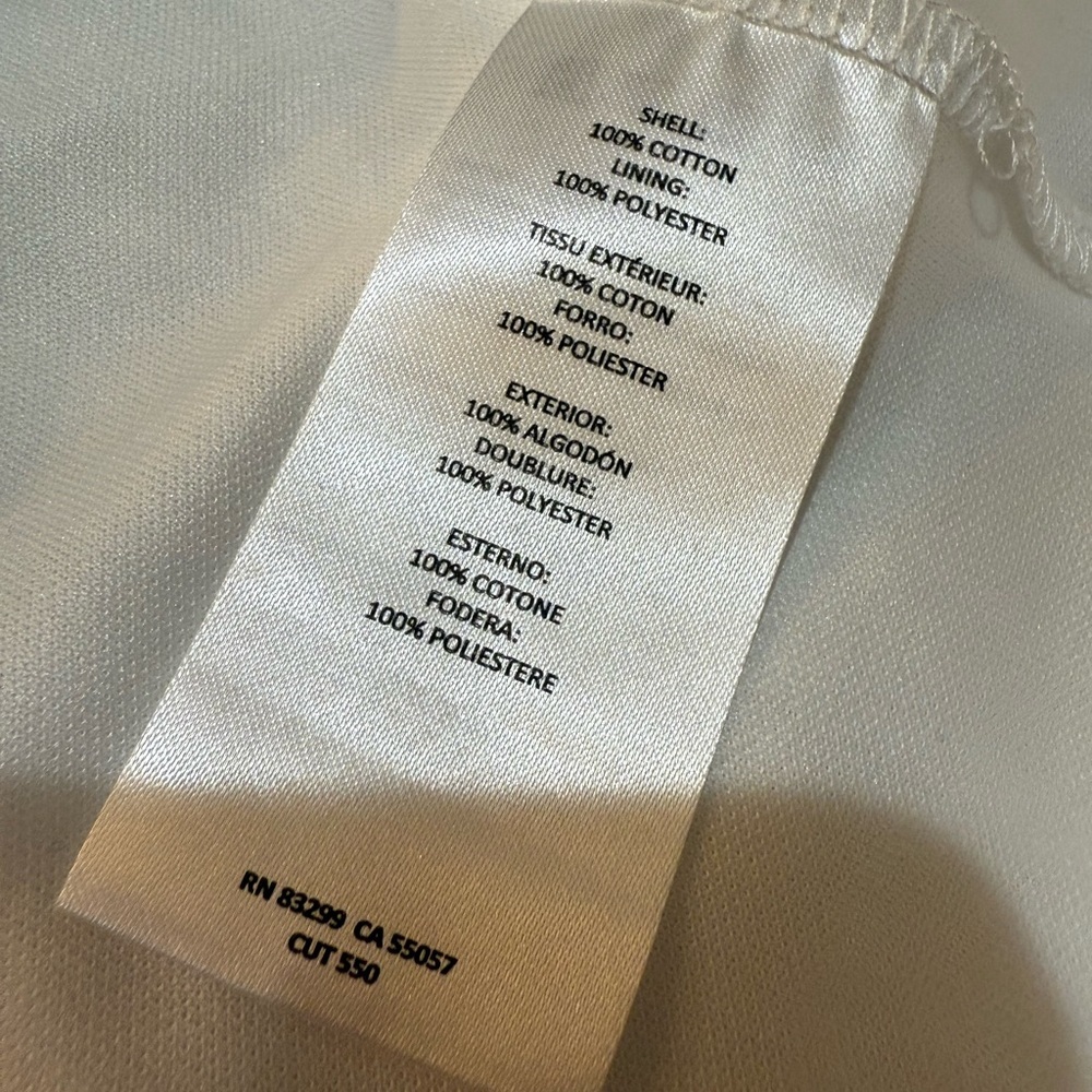 Parker & Rowe White Eyelet Sleeve Cotton Blouse Size M NWT - Picture 6 of 7